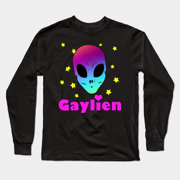 Gay Alien LGBT Humor Long Sleeve T-Shirt by Foxxy Merch